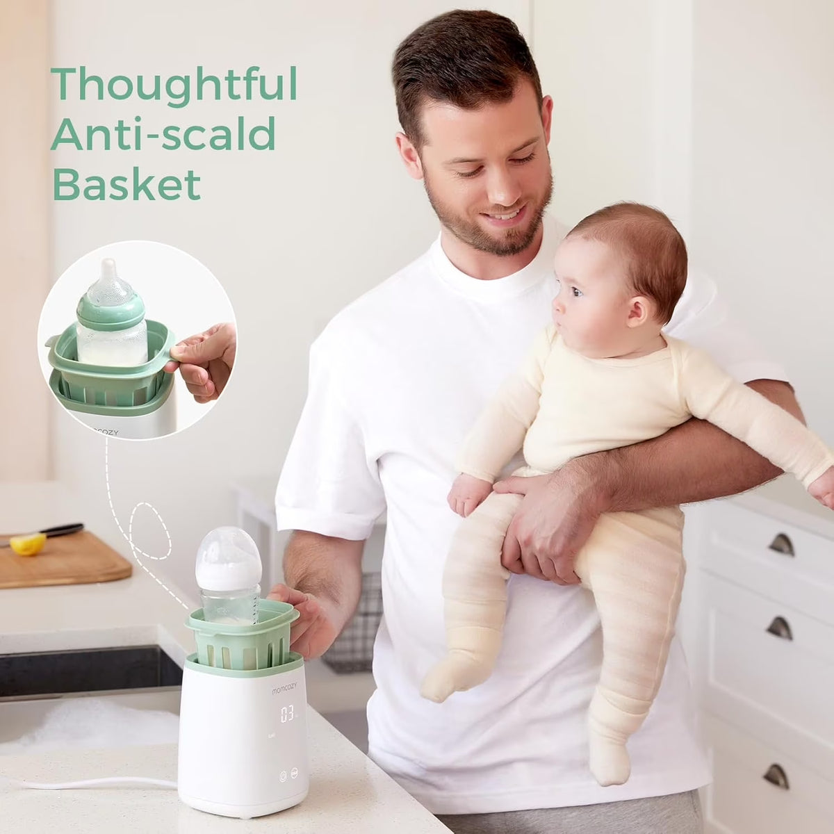 Baby Bottle Warmer, 6-In-1 Baby Milk Warmer with Smart Temperature Control, Breastmilk Warmer, Fast Baby Food Heater, Steam Sterilizer