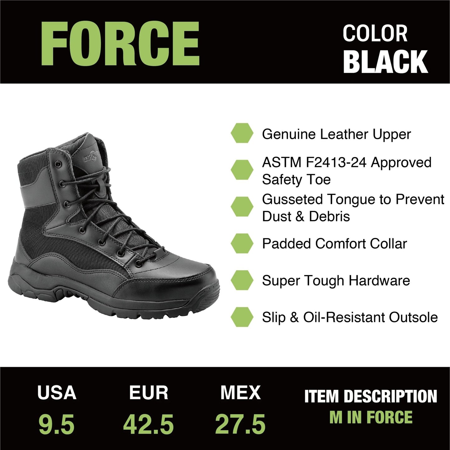 Men's Interceptor Force 8" Steel Toe Tactical Boots - Ultimate Comfort and Protection for Every Step - Journey Must Haves