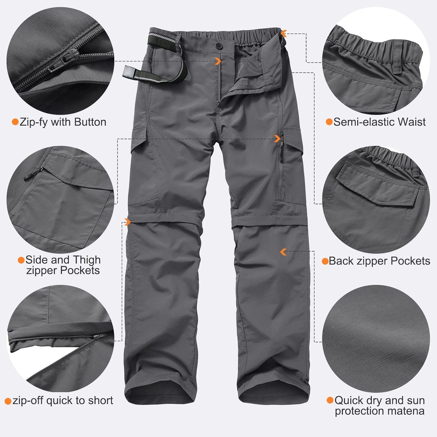 Men's Quick - Dry Hiking Pants - Lightweight Convertible Fishing Trousers for Outdoor Adventures - Journey Must Haves