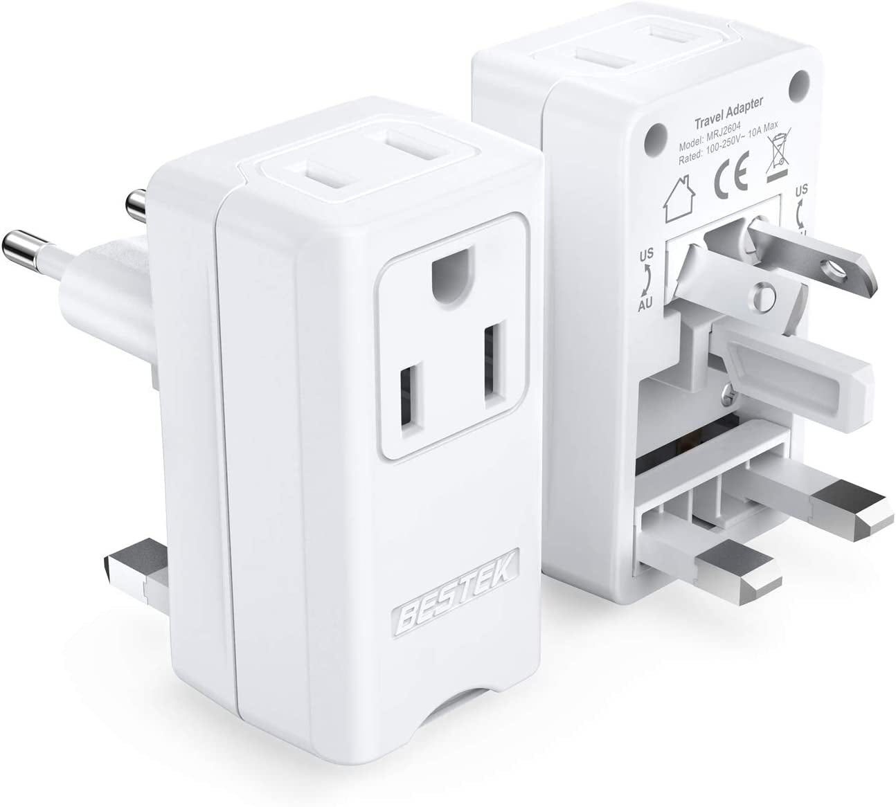 Ultimate Worldwide Travel Plug Adapter - Universal Dual 100-250V Power Adapter for Global Adventures - 2 Pack