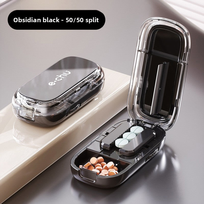 Portable Medicine Tablet Cutter and Storage Box