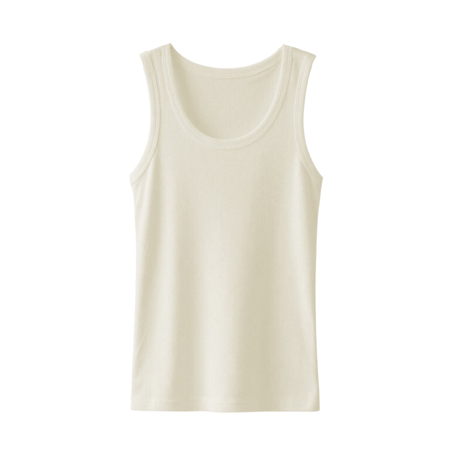 Retro White Cotton Fitness Vest