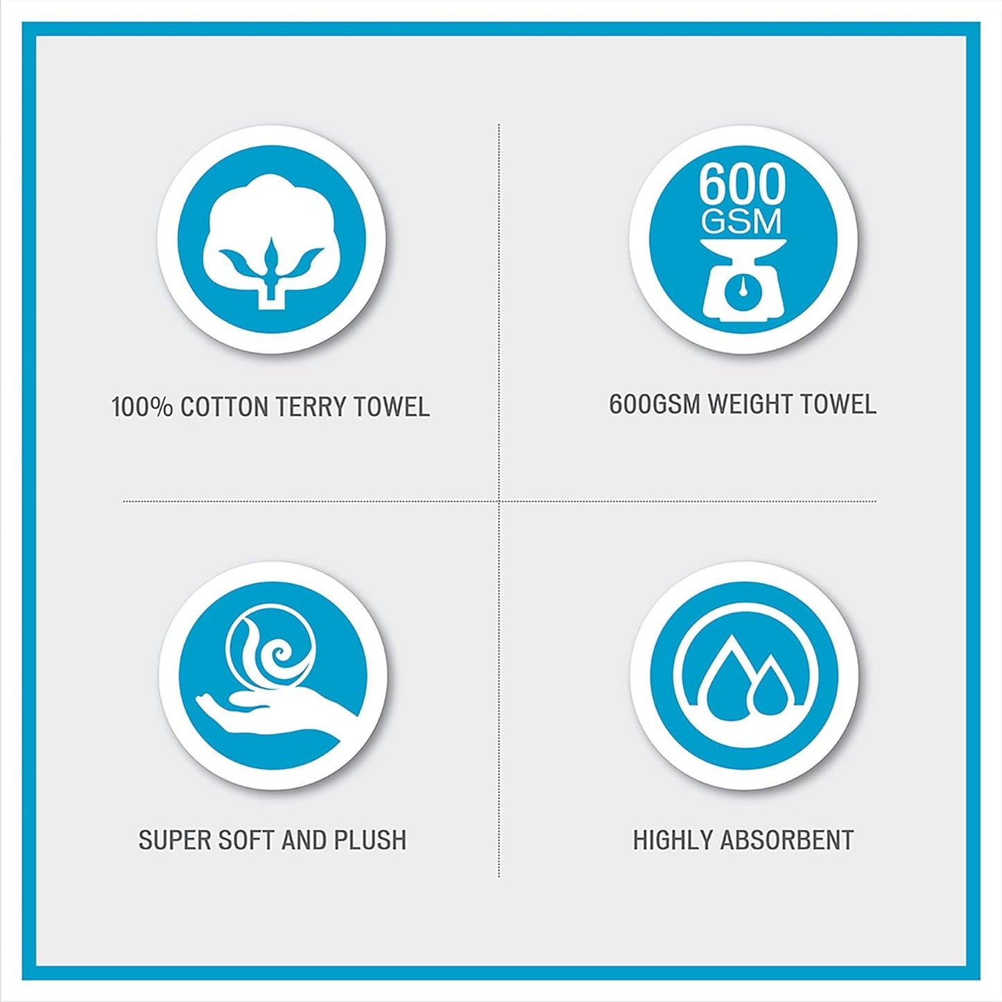 Indulge in Luxury with the Serene 6-Piece Embroidered Cotton Bath Towel Set - Soft, Highly Absorbent Floral Design in Cream and Blue