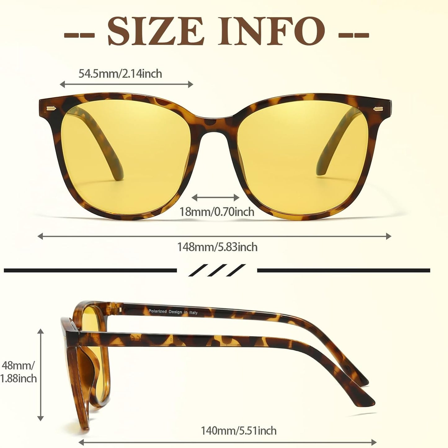 Experience Clearer Nights with Our 2 Pack Polarized Night Vision Glasses for Men and Women - Anti-Glare, Enhanced Vision Driving Glasses