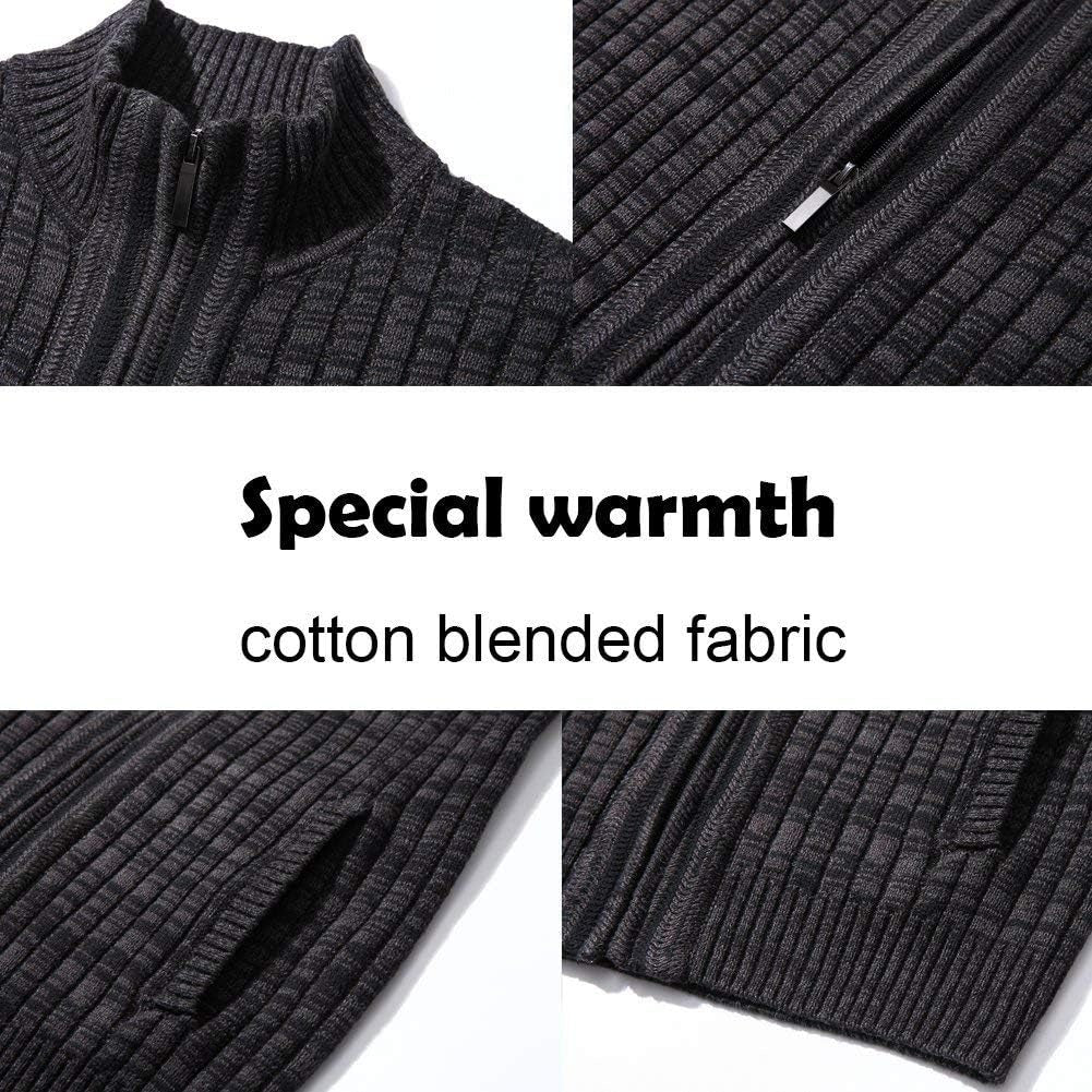 Elevate Your Style with Our Men's Charcoal Heather Cardigan Sweater - Full Zip, Stand Collar, Slim Fit, Perfect for Every Occasion!