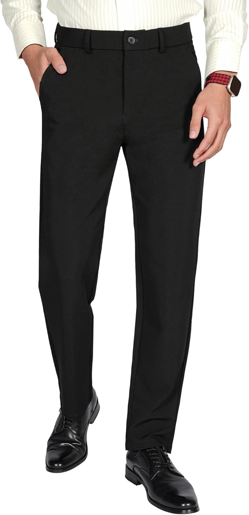 Elevate Your Style with Men's 4-Way Flex Stretch Slim Fit Dress Pants