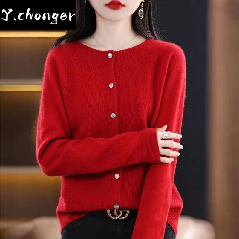 Womens Wool Knit Cardigan