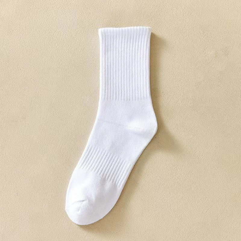 Men's Solid Color Cotton Socks