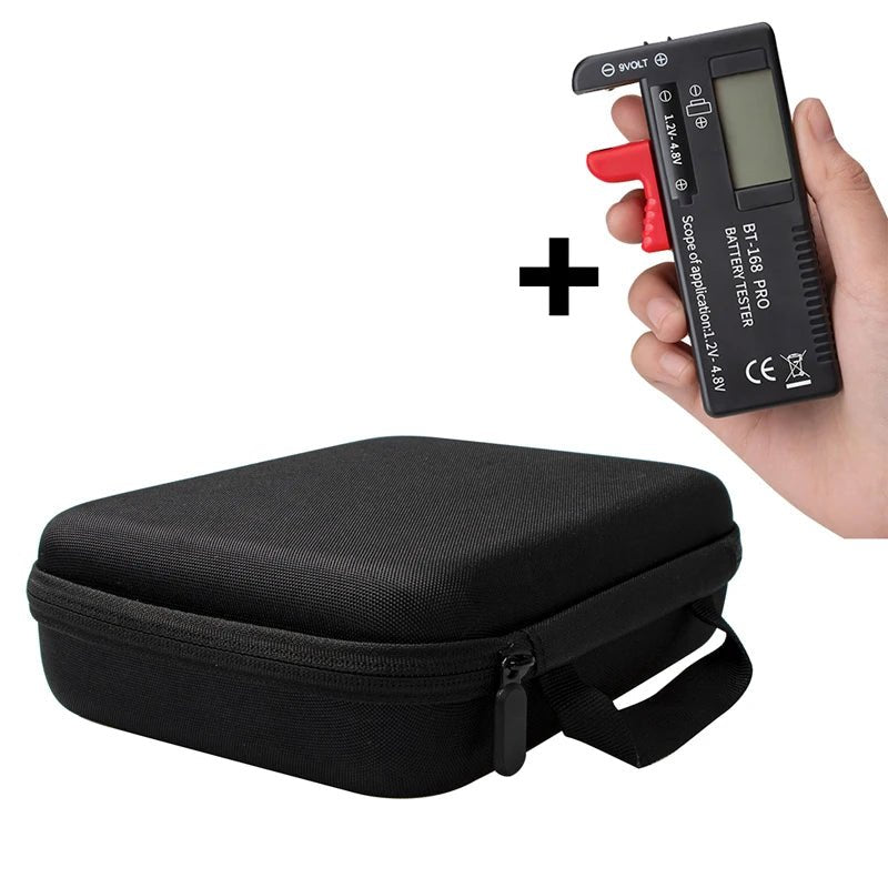 18650 Battery Tester + Portable Storage Protective Case Box for Aaa/Aa/18650/9V Battery Organizer Container Cover for Battery - Journey Must Haves