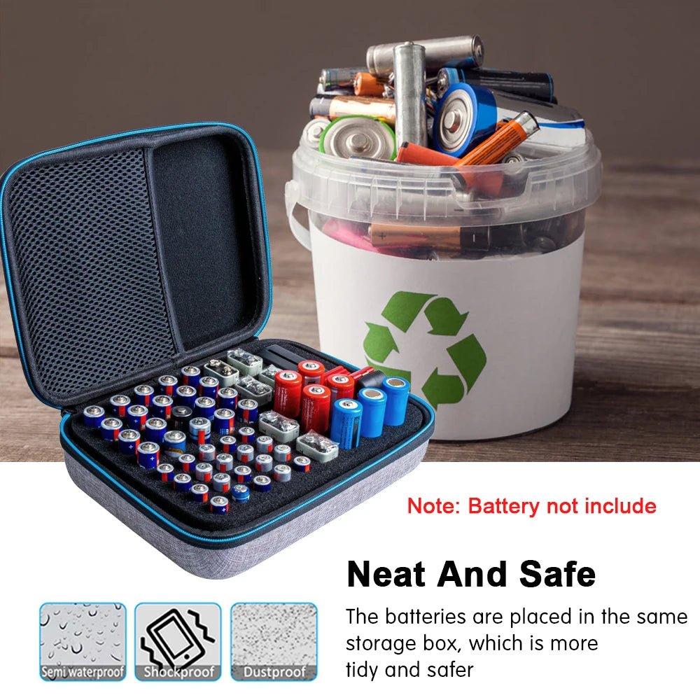 18650 Battery Tester + Portable Storage Protective Case Box for Aaa/Aa/18650/9V Battery Organizer Container Cover for Battery - Journey Must Haves