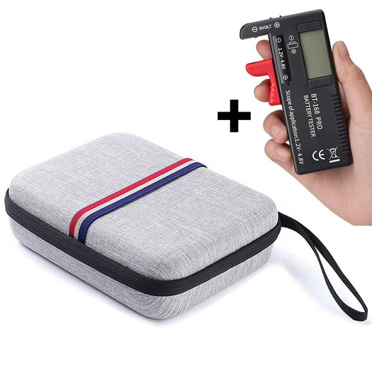 18650 Battery Tester + Portable Storage Protective Case Box for Aaa/Aa/18650/9V Battery Organizer Container Cover for Battery - Journey Must Haves
