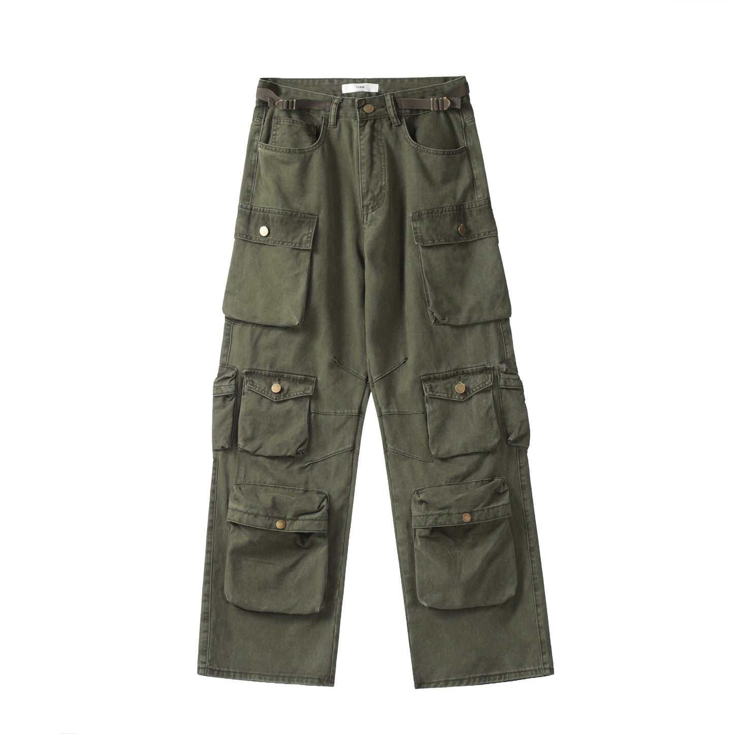 Unisex Heavyweight Cotton Cargo Pants with Multi-Pockets
