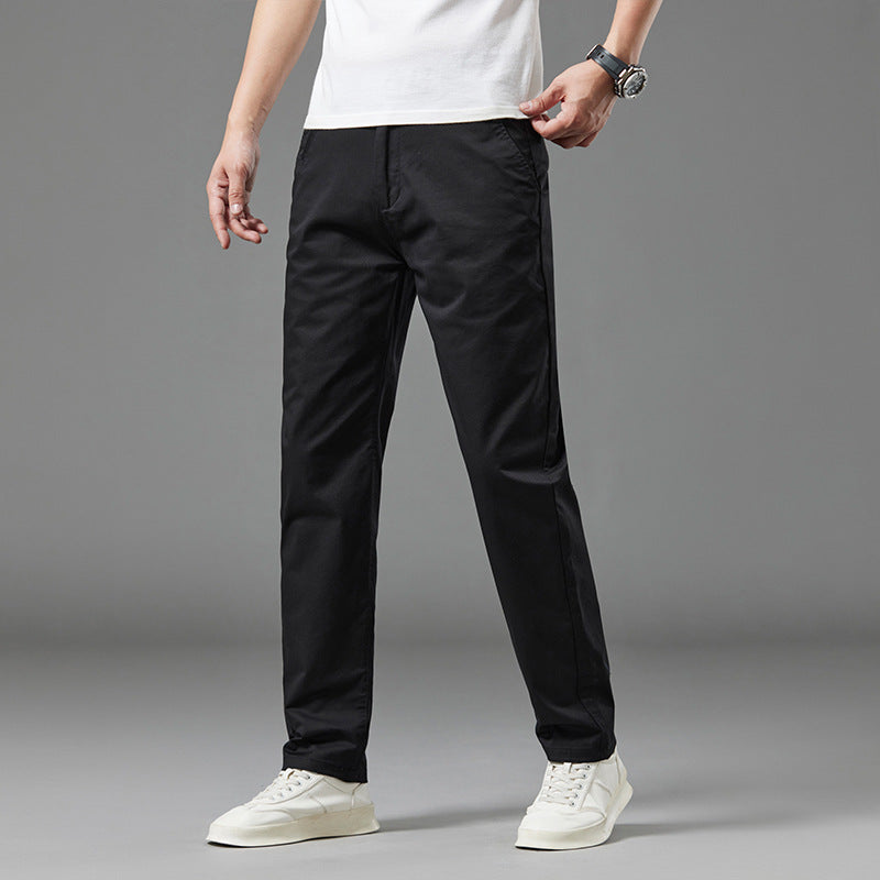 Men's Straight-Leg Cotton Casual Pants for Summer