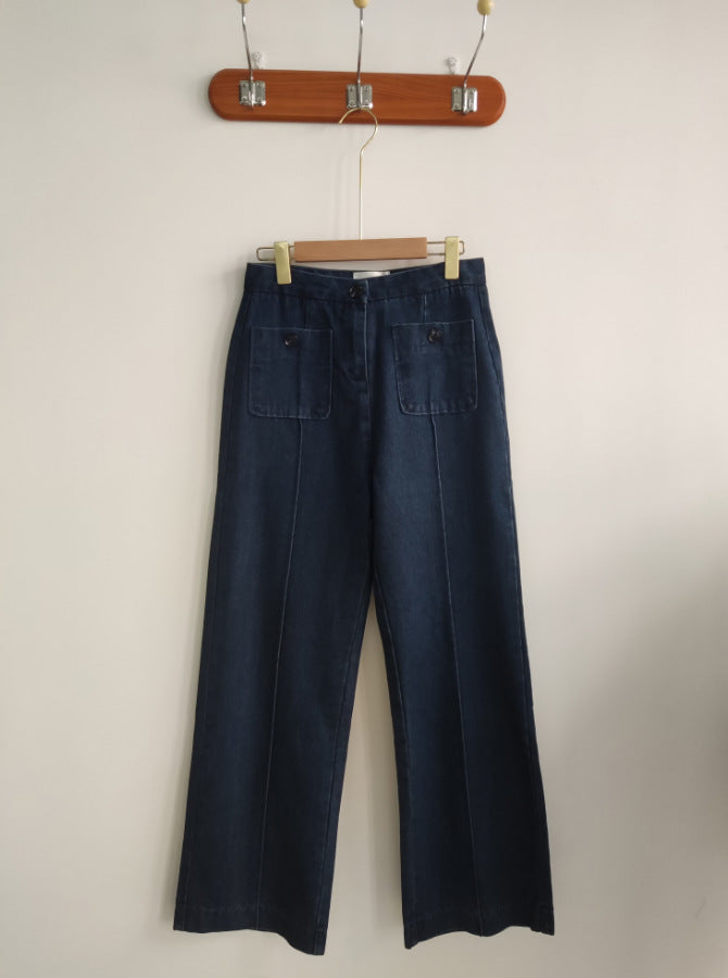 Casual Cotton Wide-Leg Jeans