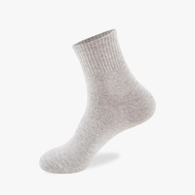 Men's Solid Color Cotton Socks