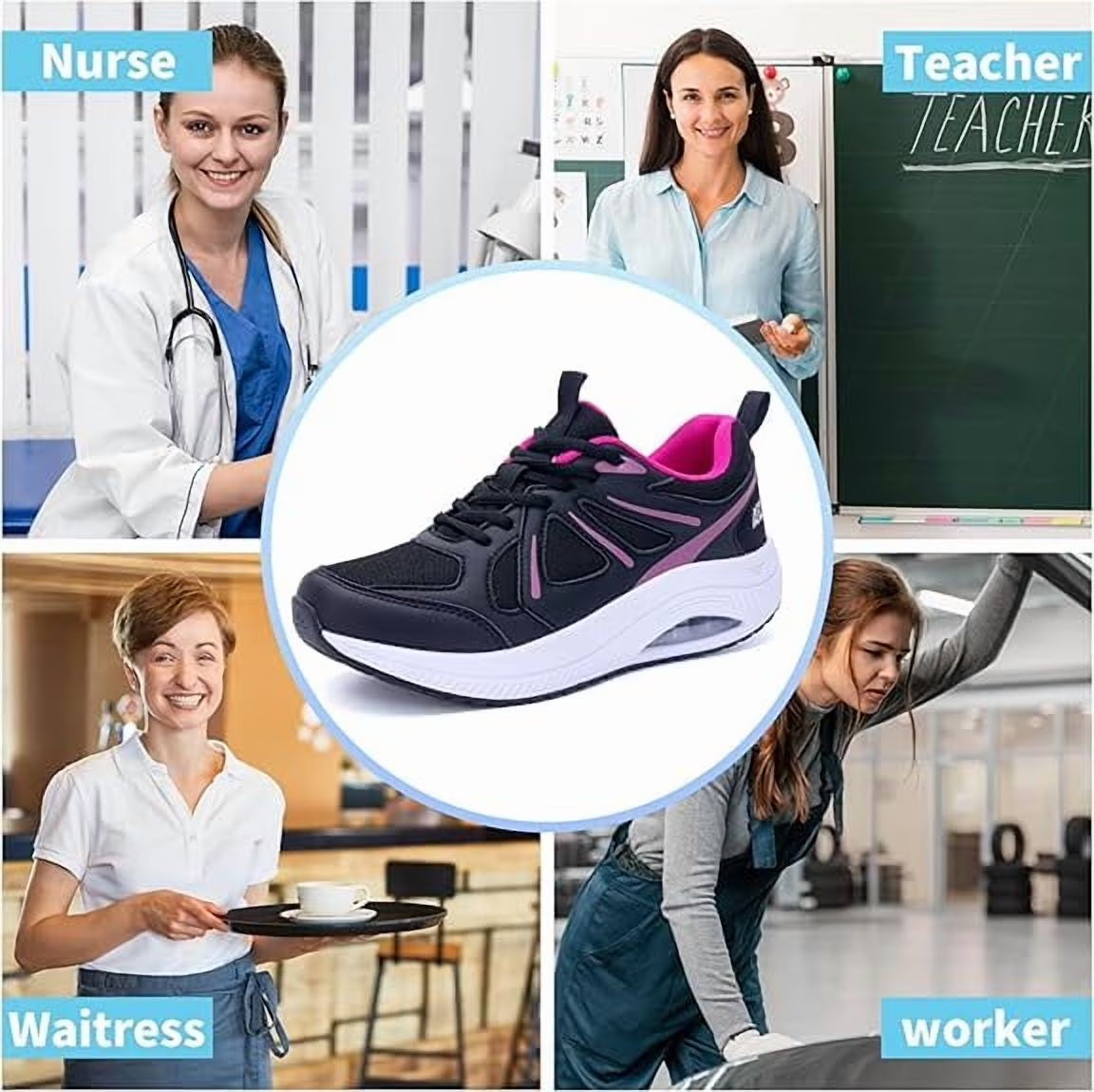 Step into Comfort: Women's Arch Support Wide Width Walking Sneakers for Plantar Fasciitis Relief - Stylish and Supportive Tennis Shoes in Sizes 6-11