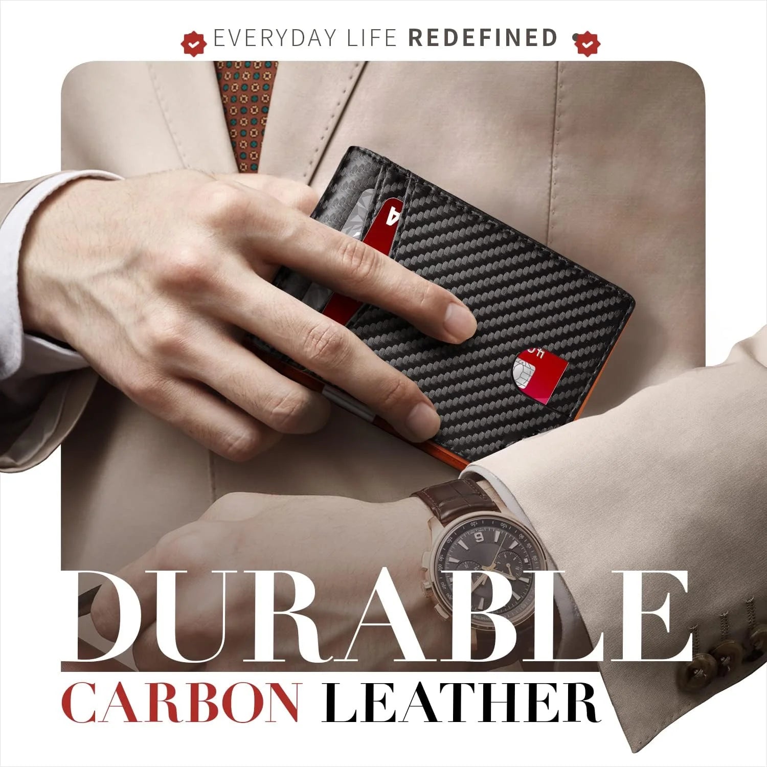 Sleek & Secure Men's Slim Wallet - Genuine Leather RFID Blocking Credit Card Holder with Money Clip - Perfect Gift for Any Occasion