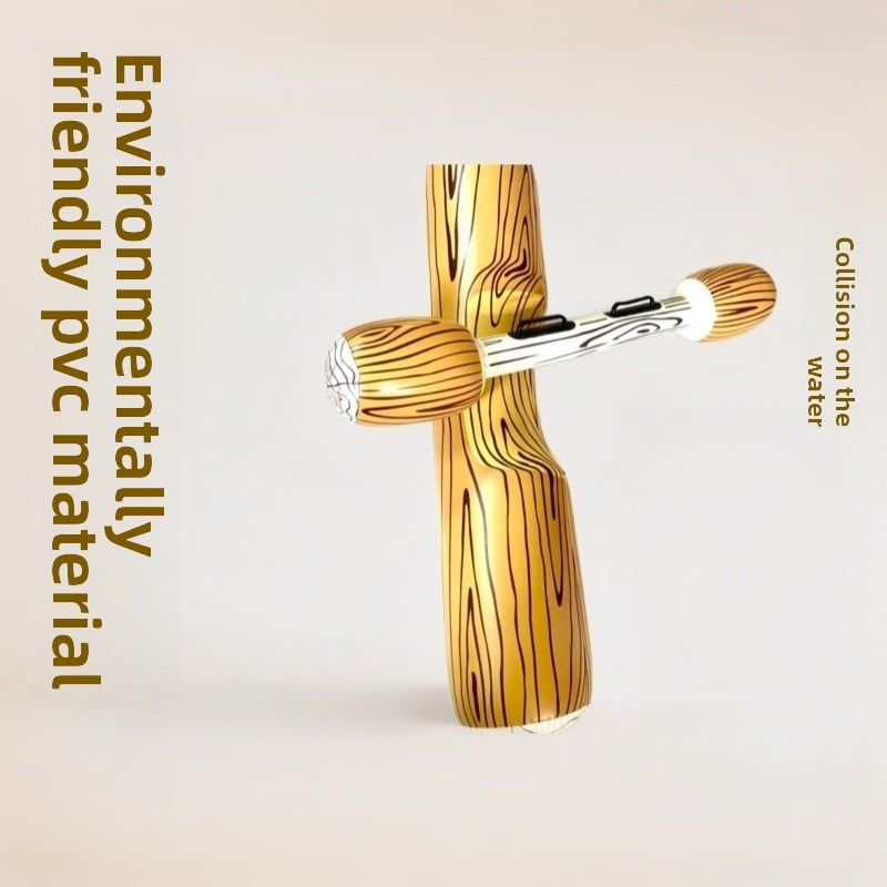 Inflatable Water Canoe Toy with Wooden Stick for Adults and Kids