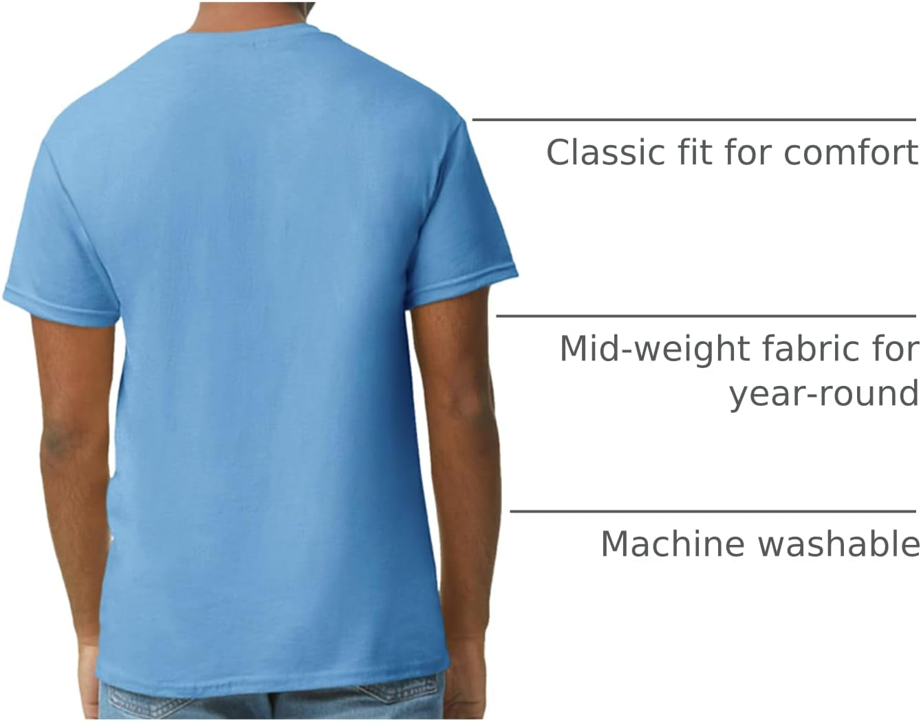 Premium Heavy Cotton T-Shirt Multipack in Carolina Blue - Perfect for Every Season!