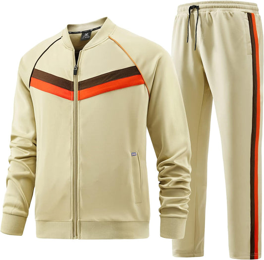 Elevate Your Activewear with W JIANWANG Men's Casual Long Sleeve Tracksuit Set - Perfect for Jogging and Everyday Comfort