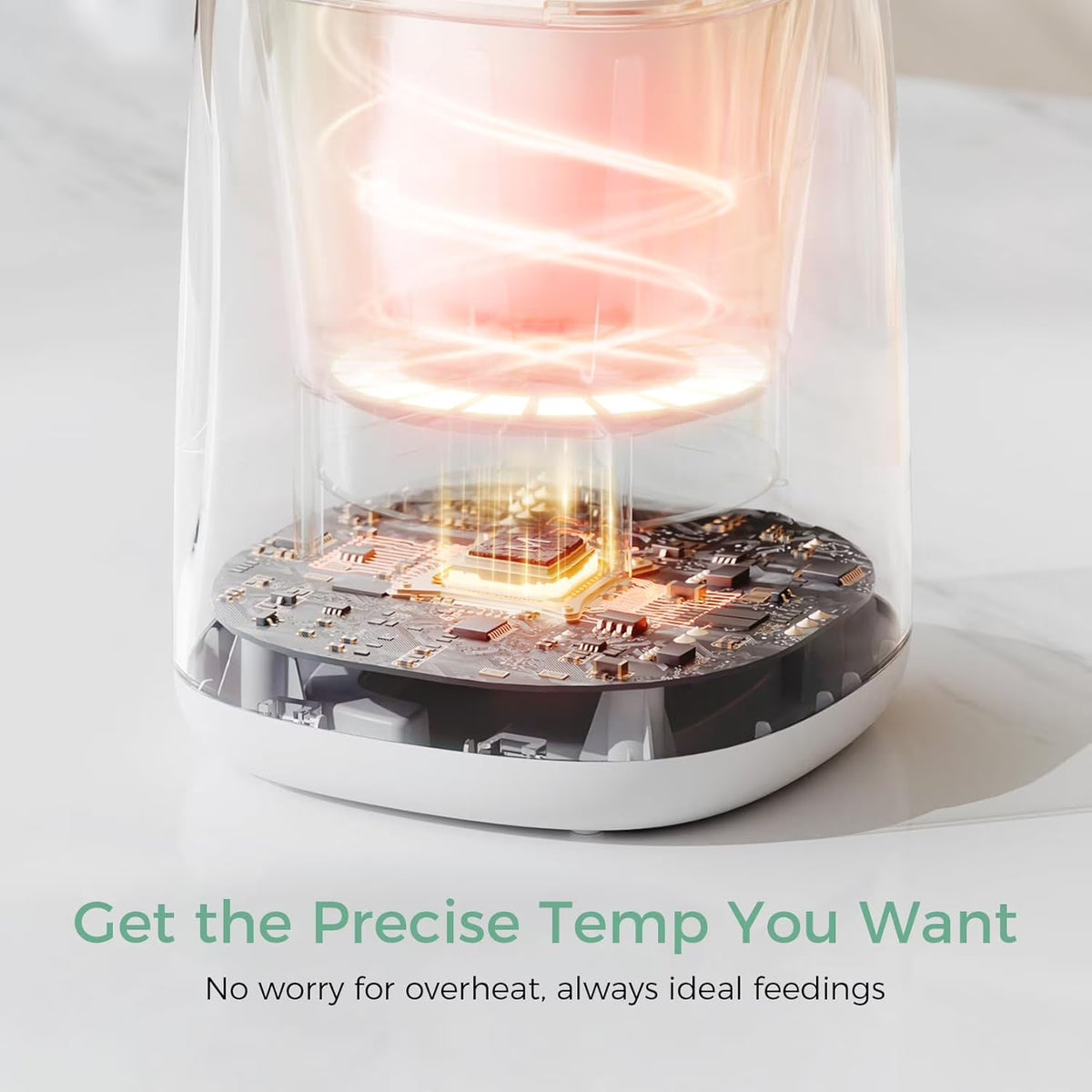 Baby Bottle Warmer, 6-In-1 Baby Milk Warmer with Smart Temperature Control, Breastmilk Warmer, Fast Baby Food Heater, Steam Sterilizer