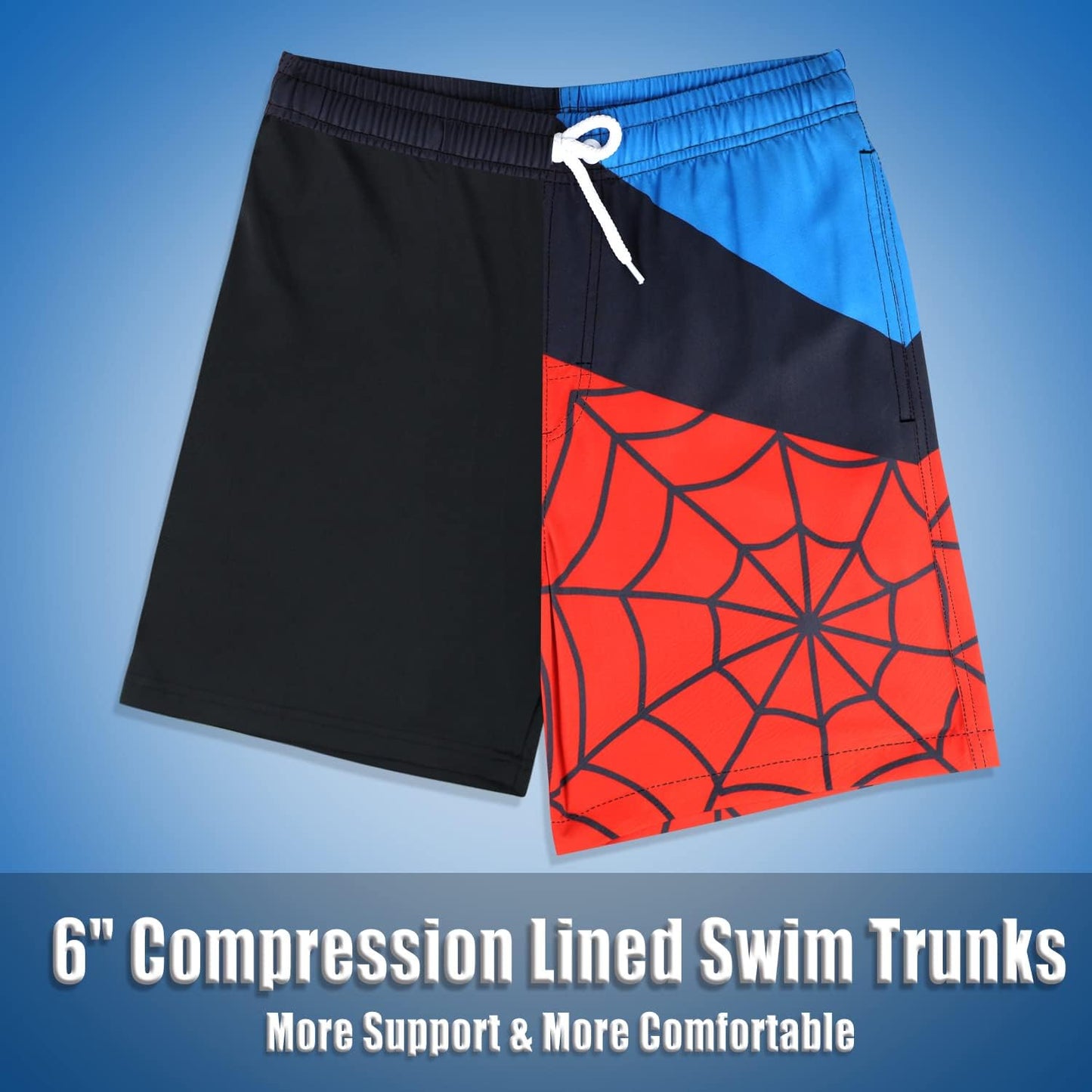 Ultimate Comfort Boys Swim Trunks with Compression Liner - Anti-Chafe, Quick Dry, UPF Protection - Size 3T-20