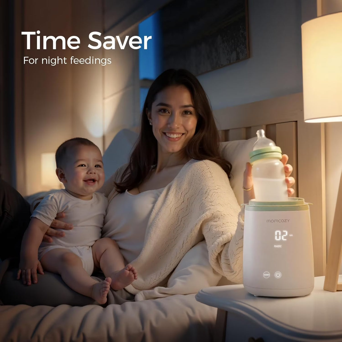 Baby Bottle Warmer, 6-In-1 Baby Milk Warmer with Smart Temperature Control, Breastmilk Warmer, Fast Baby Food Heater, Steam Sterilizer