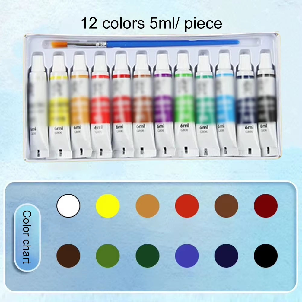 Compact Travel Watercolor Paint Palette Set - Perfect for Artists and Students on the Go