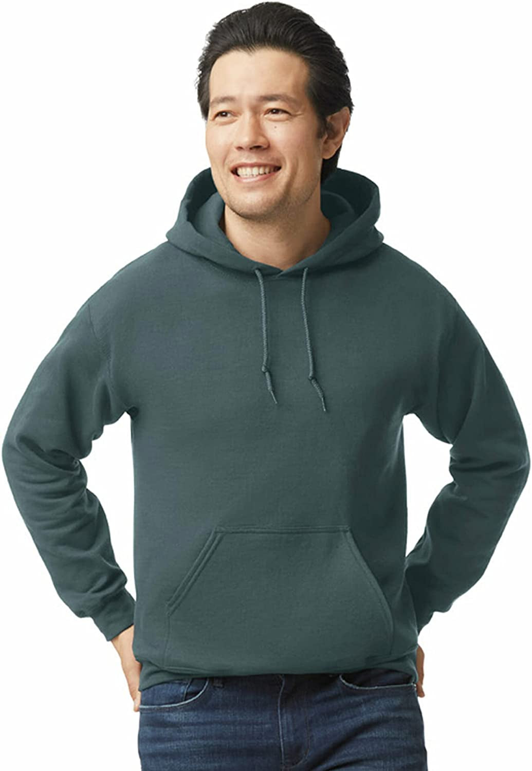 Ultimate Comfort and Style: Adult Fleece Hoodie Sweatshirt - G18500 in Dark Heather