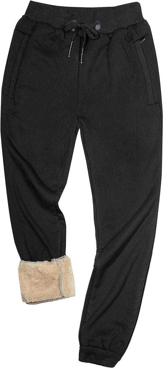Stay Cozy This Winter with Our Mens Sherpa Lined Thermal Jogger Sweatpants - Perfect for Every Occasion!