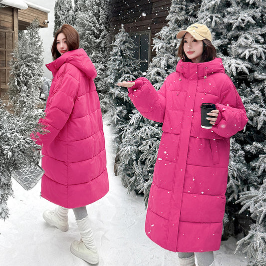 Dragon Fruit Color Cotton Coat for Women