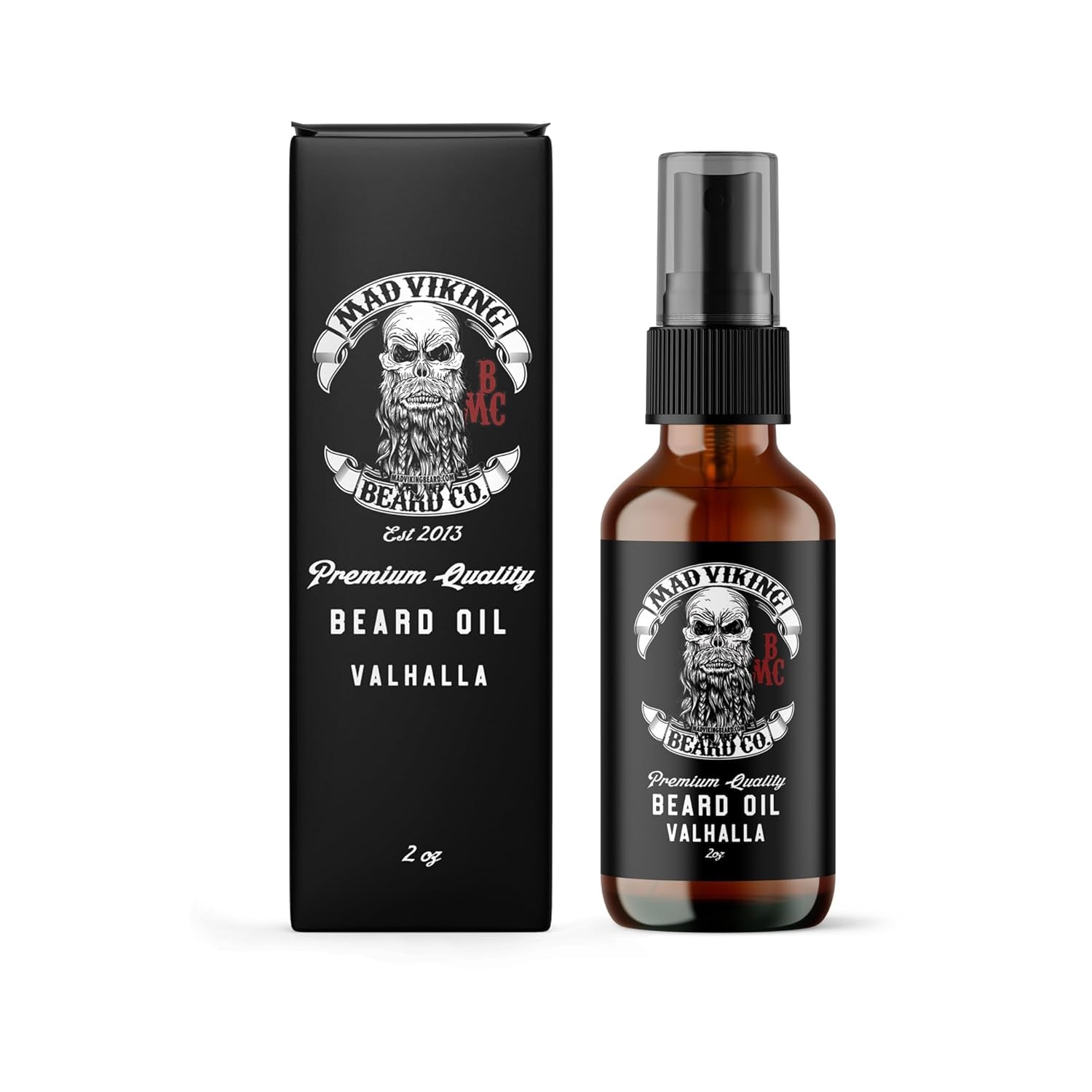 Transform Your Beard with Mad Viking Valhalla Beard Oil - Hydrate, Soften, and Naturally Grow Your Beard with a Luxurious Sandalwood & Vanilla Scent - Made in the USA - 2Oz