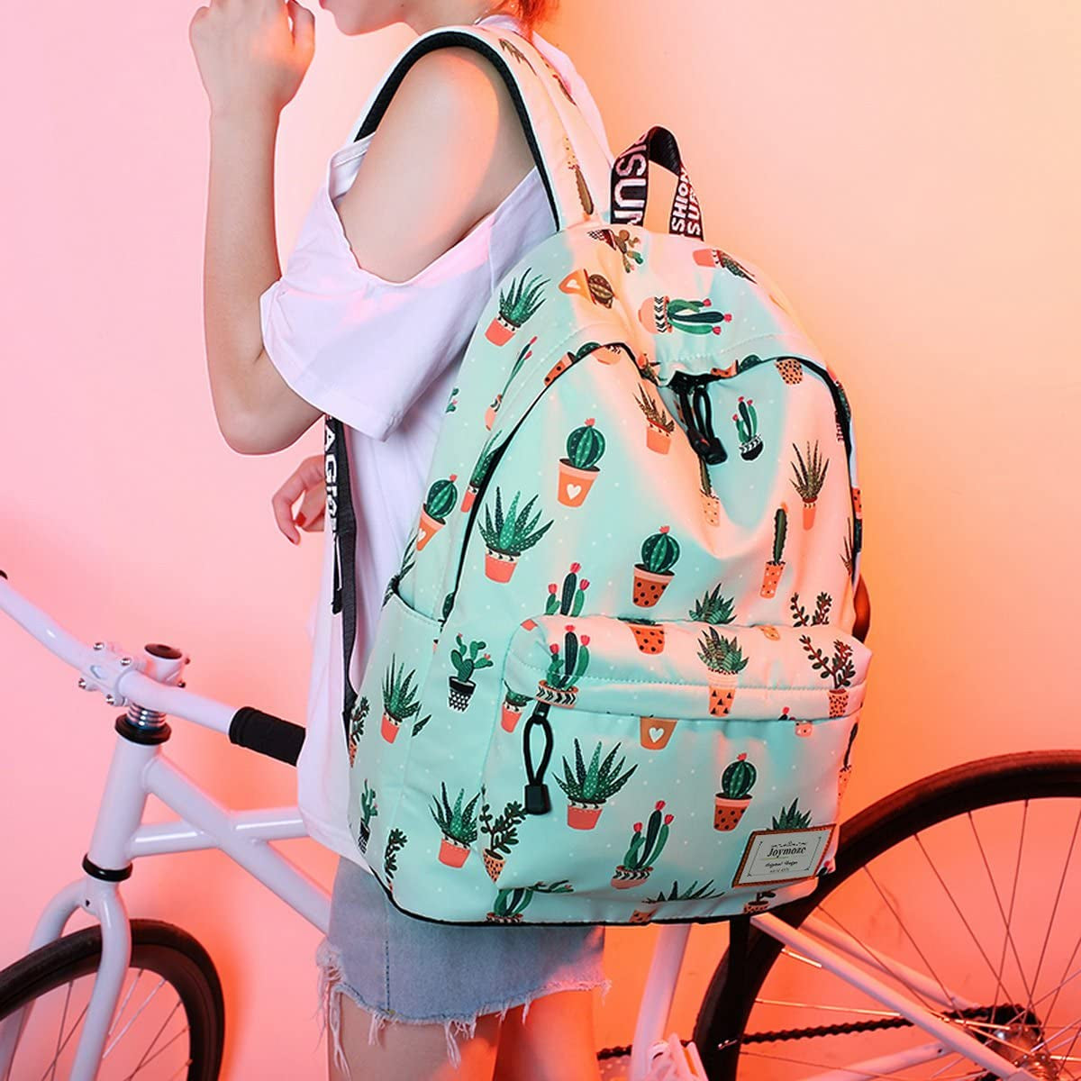 Stylish Cactus Leisure Backpack for Girls - Perfect for School and Travel