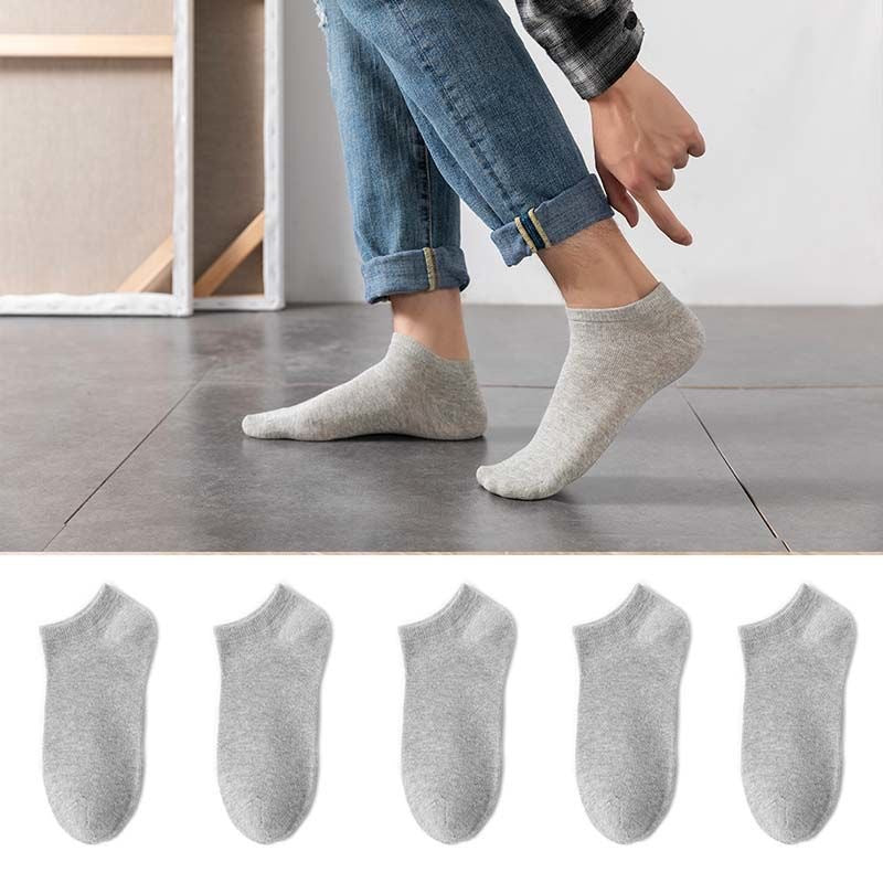 Men's Solid Color Cotton Socks