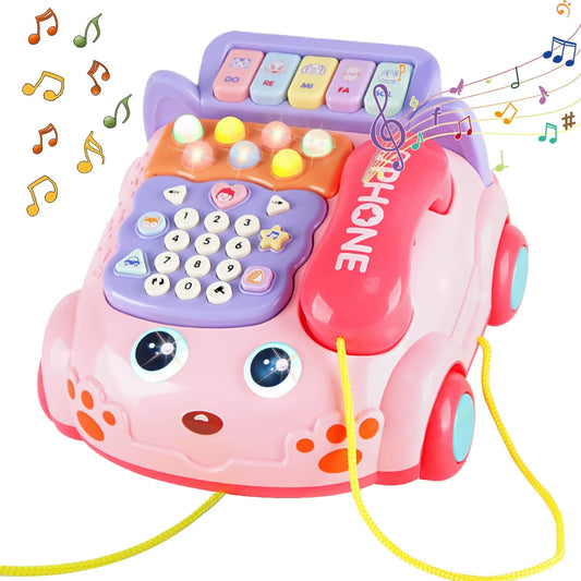 Baby Phone Toy, Baby Toy Phone Cartoon Baby Piano Music Light Toy Children Pretend Phone, Kids Cell Phone Interactive Toy Gift