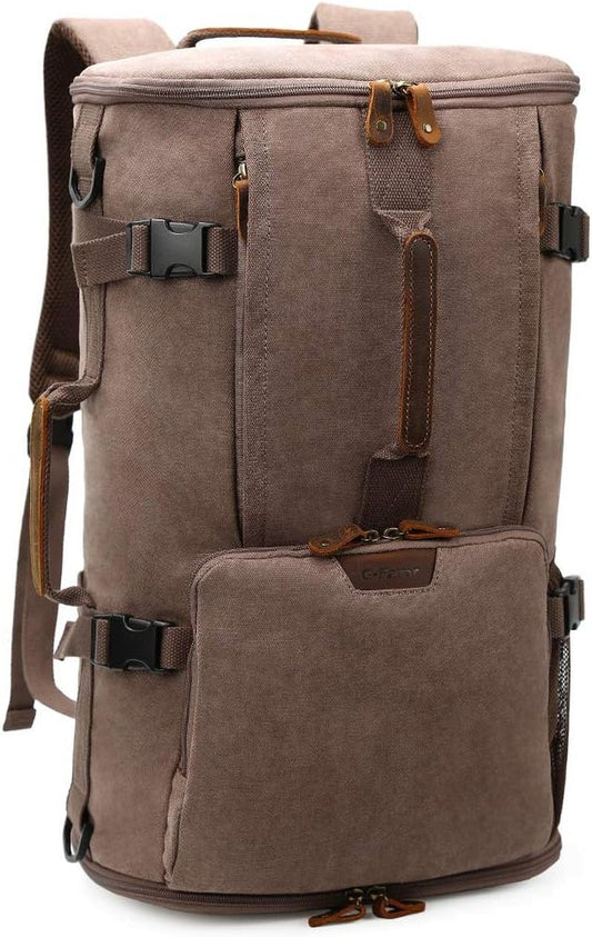 40L Travel Backpack, Vintage Canvas Rucksack Convertible Duffel Bag Carry on Backpack Fit for 17.3 Inch Laptop Bag - Journey Must Haves