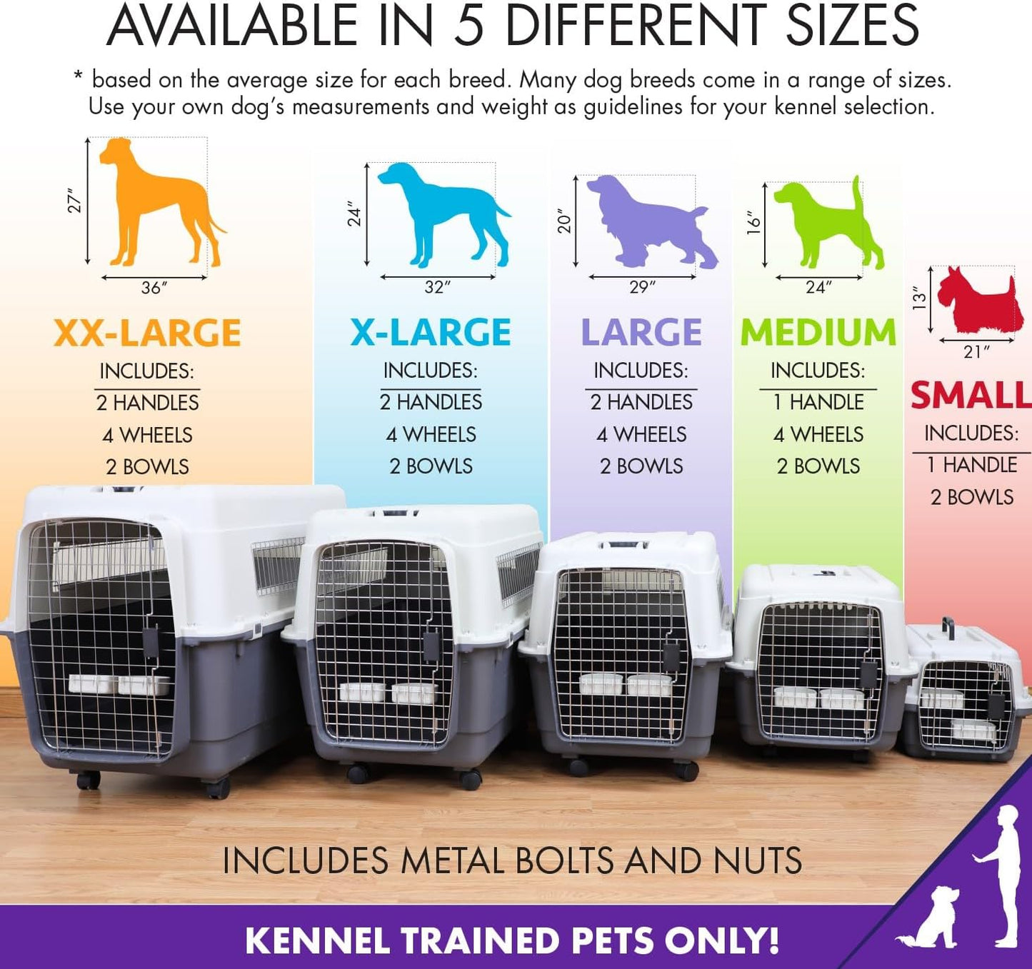 Ultimate Large Travel Dog Crate with Wheels - Airline Approved Kennel in Gray