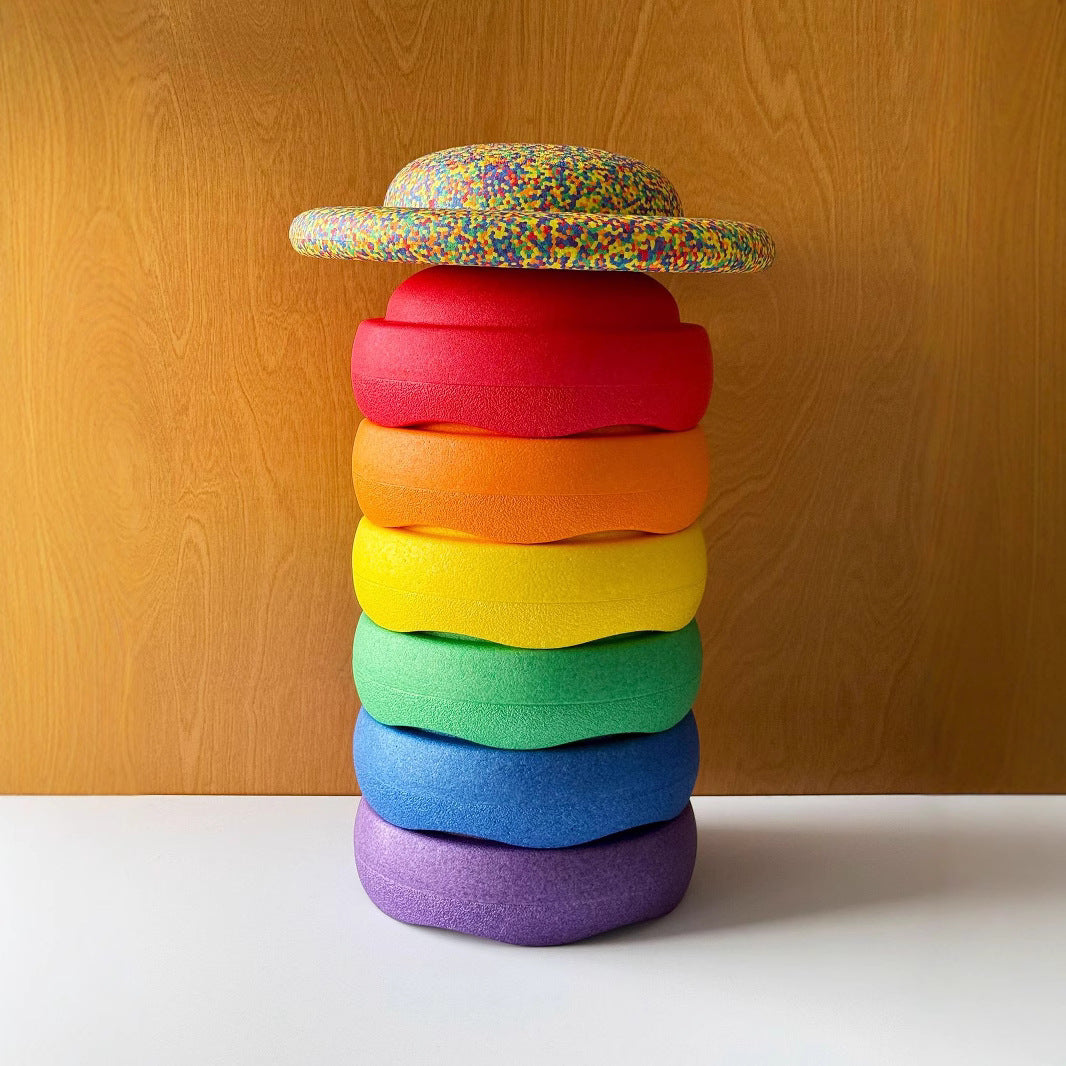 EPP Foam Rainbow Stepping Stones and Balance Board Set