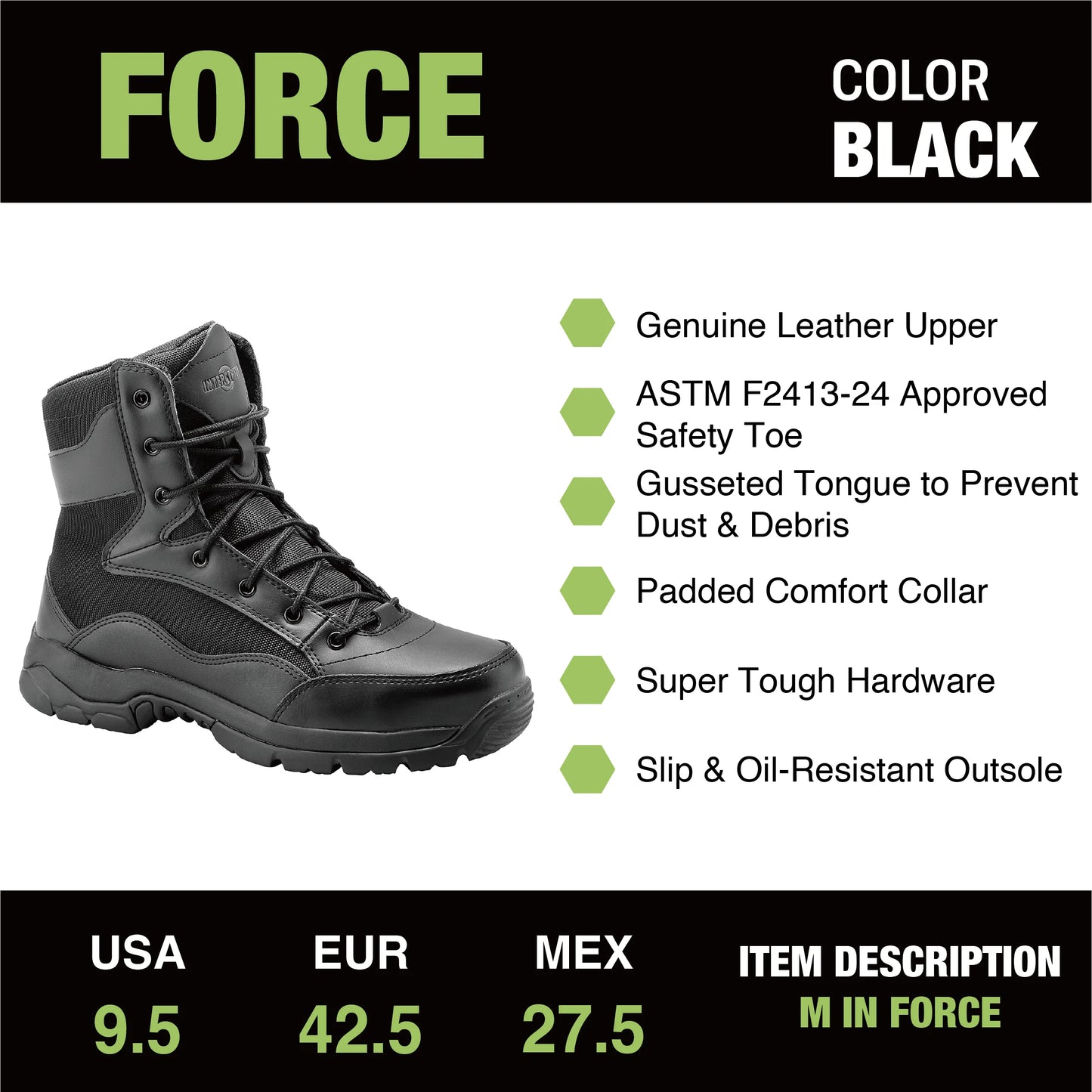 Men's Interceptor Force 8" Steel Toe Tactical Boots - Ultimate Comfort and Protection for Every Step