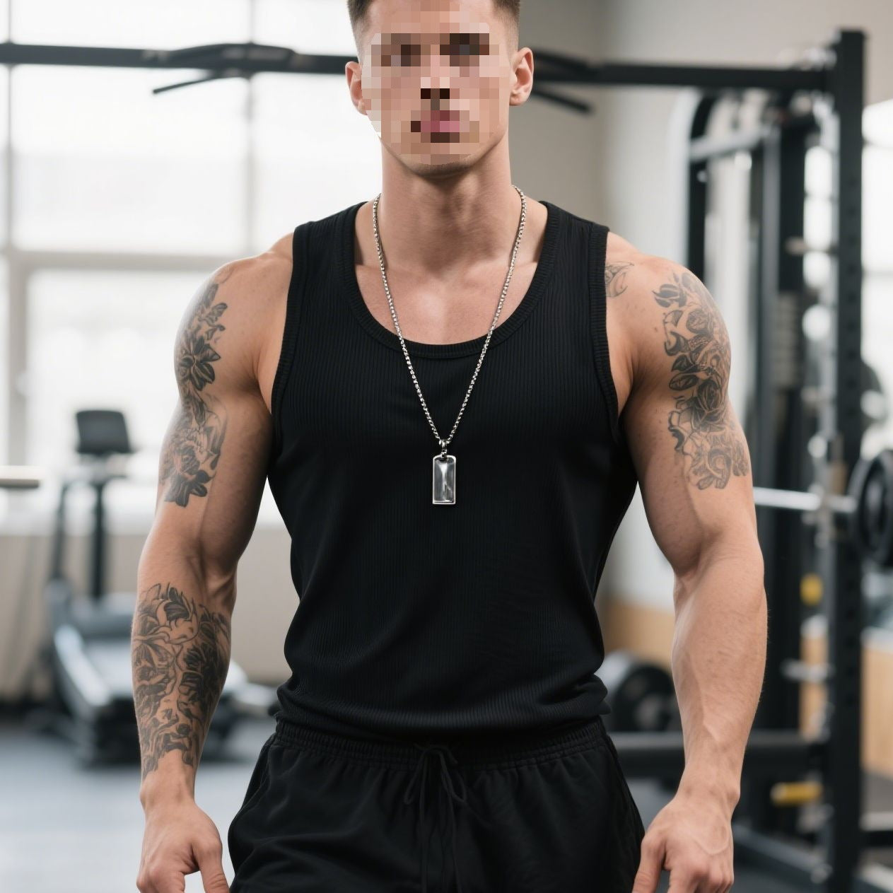 Retro White Cotton Fitness Vest