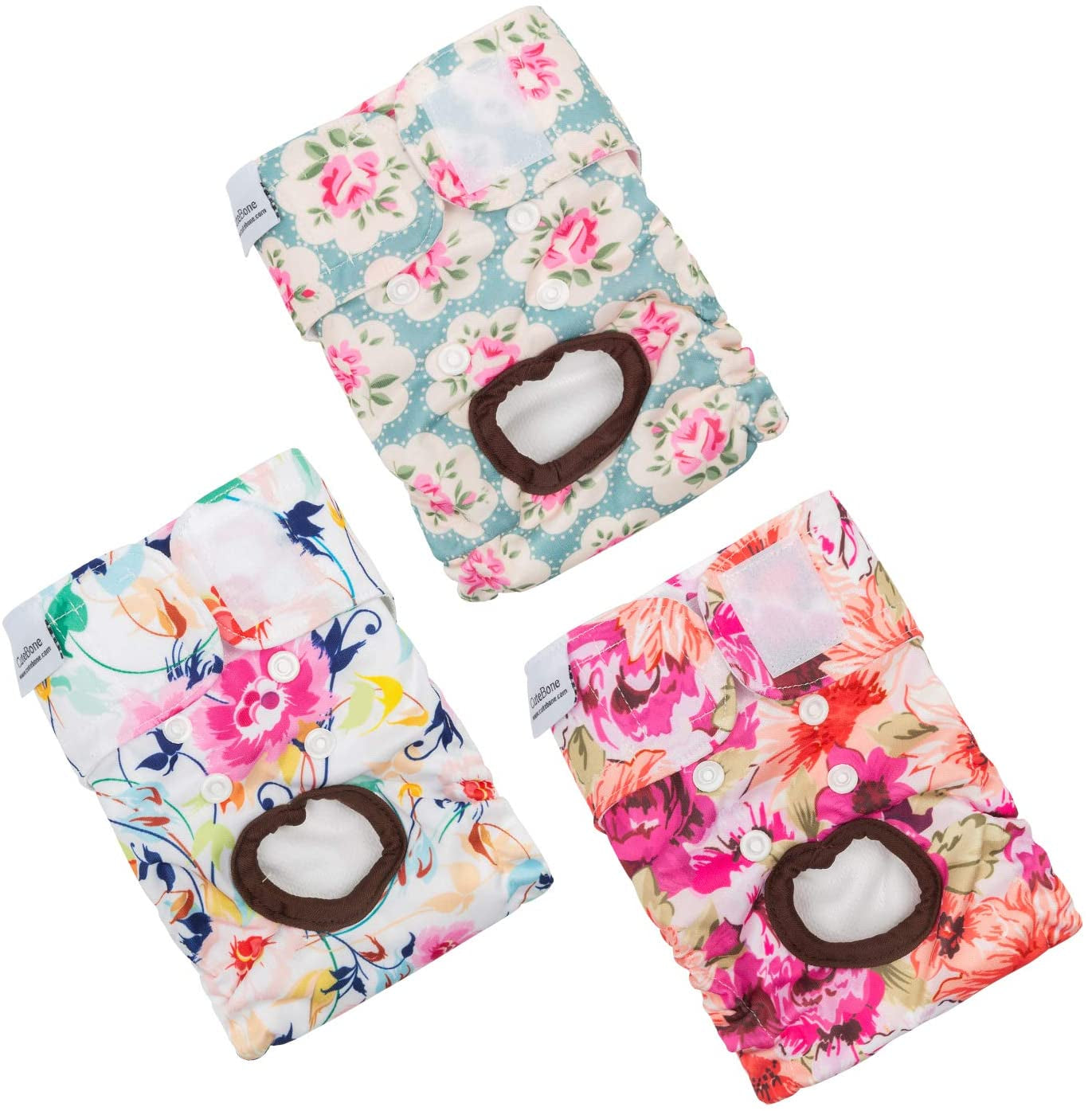 Comfortable and Stylish Dog Diapers for Females - Washable 3 Pack for Heat Cycle and Potty Training - Perfect for All Breeds