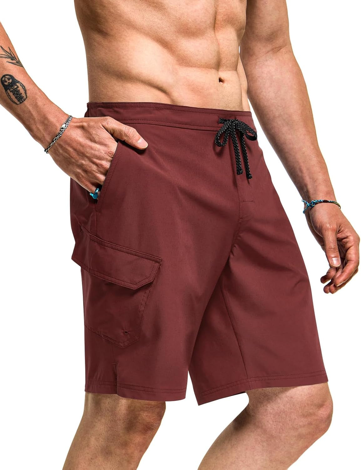 Men's Quick-Dry Swim Trunks - Lightweight Beach Board Shorts with Pockets for Ultimate Comfort