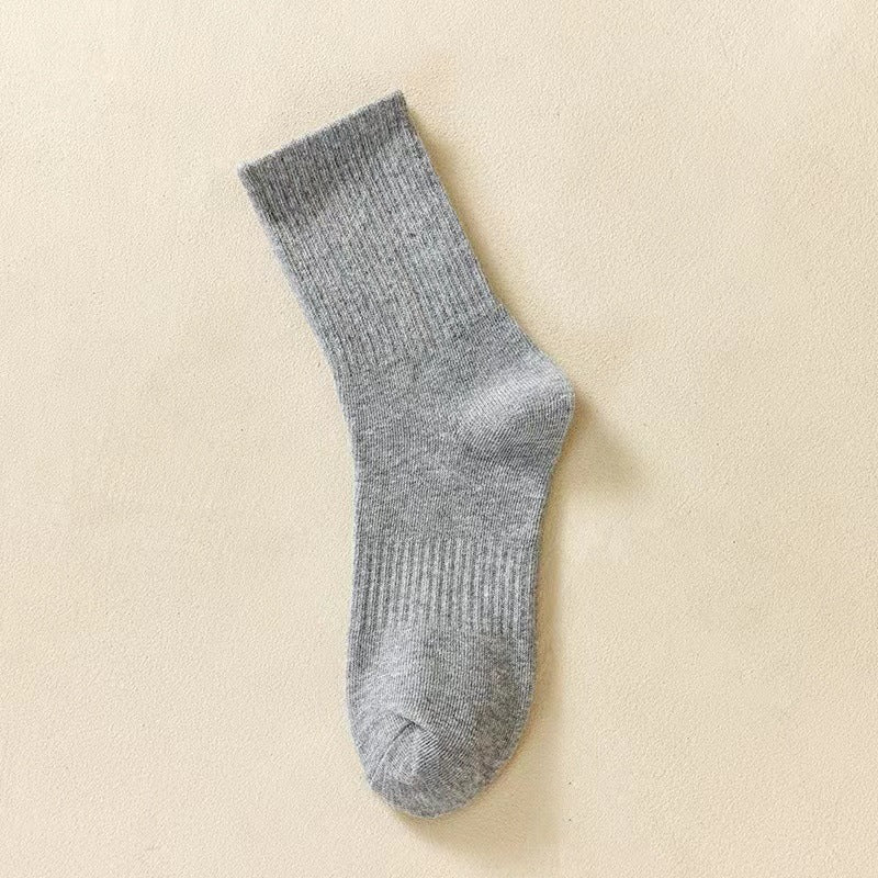 Men's Solid Color Cotton Socks