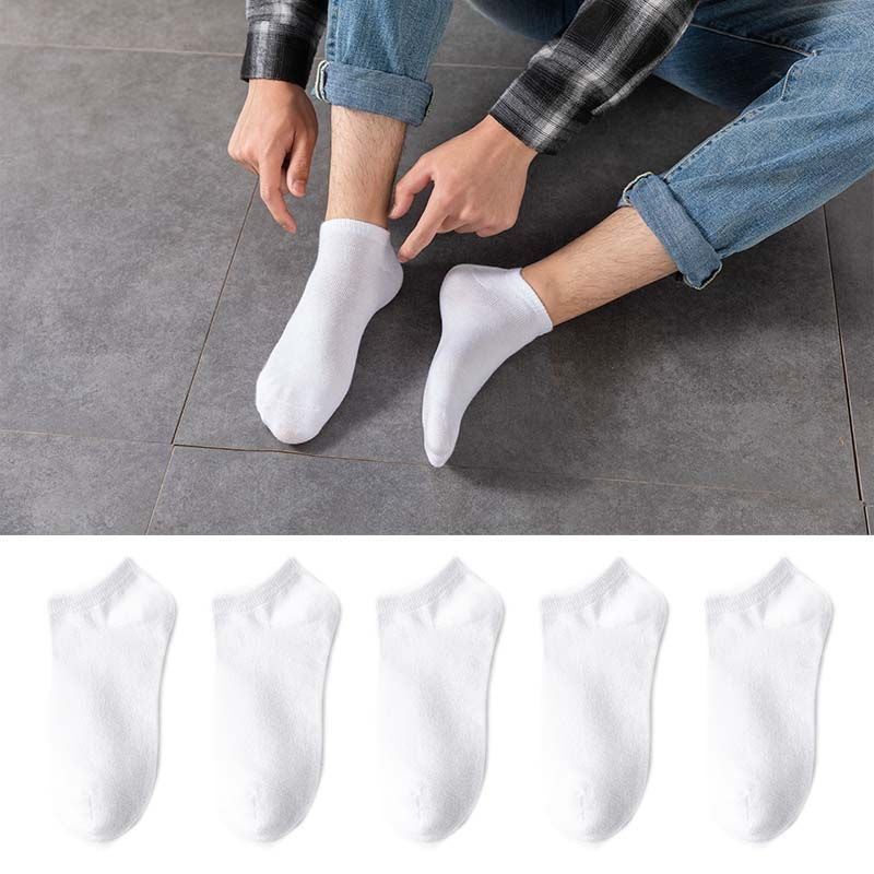 Men's Solid Color Cotton Socks