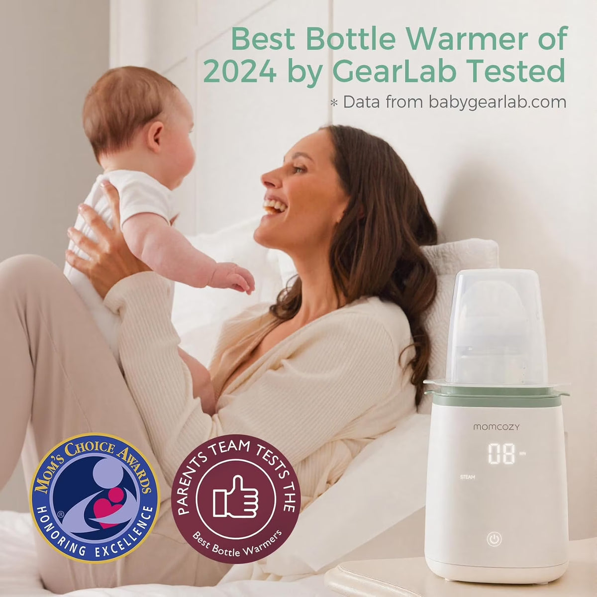 Baby Bottle Warmer, 6-In-1 Baby Milk Warmer with Smart Temperature Control, Breastmilk Warmer, Fast Baby Food Heater, Steam Sterilizer