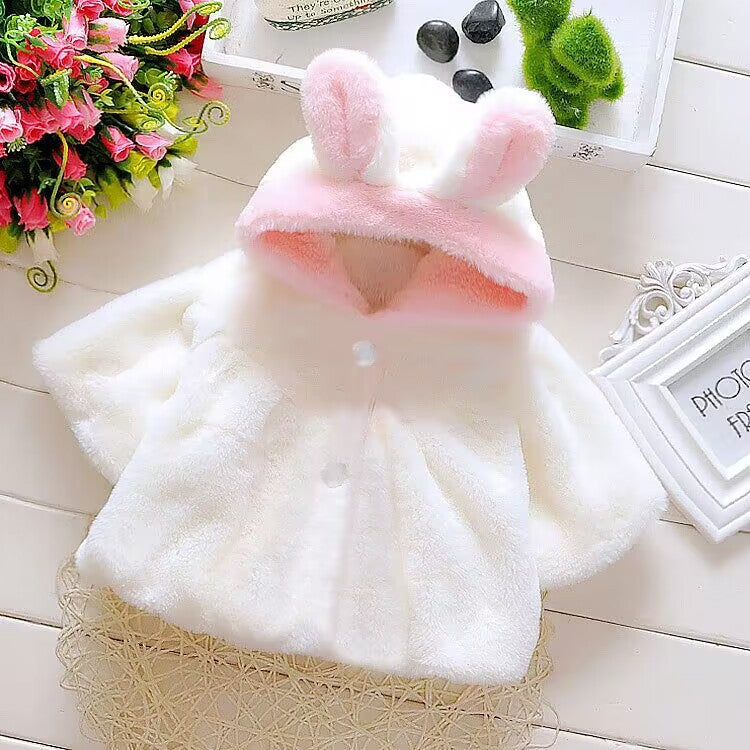 Girls Faux Fur Hooded Coat