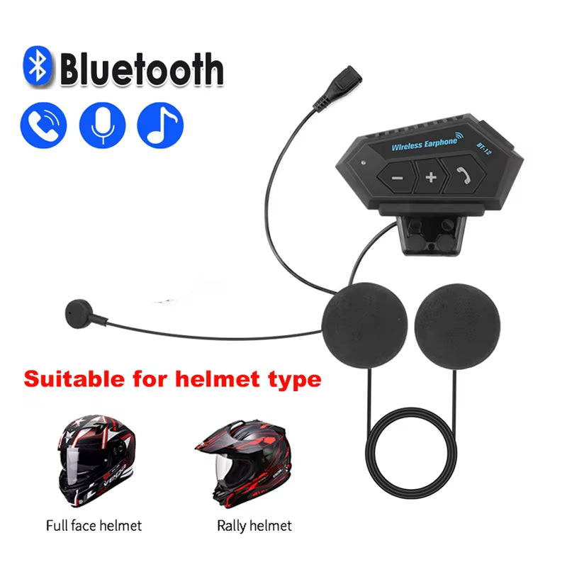 Revolutionary Motorcycle Bluetooth Helmet Headset - Wireless Hands-Free Calling, Waterproof Music Player & Advanced Anti-Interference Technology