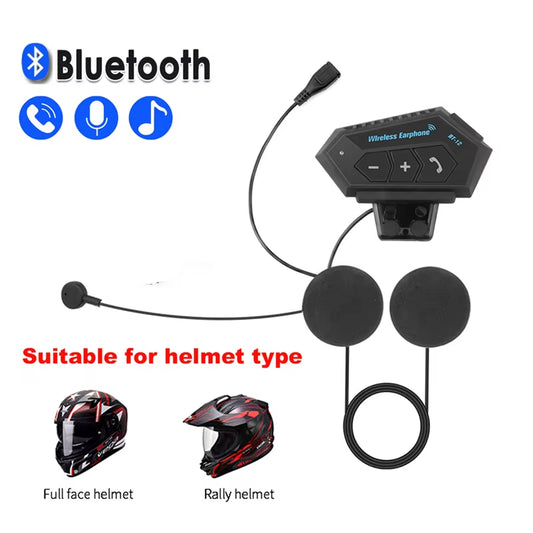 Revolutionary Motorcycle Bluetooth Helmet Headset - Wireless Hands-Free Calling, Waterproof Music Player & Advanced Anti-Interference Technology