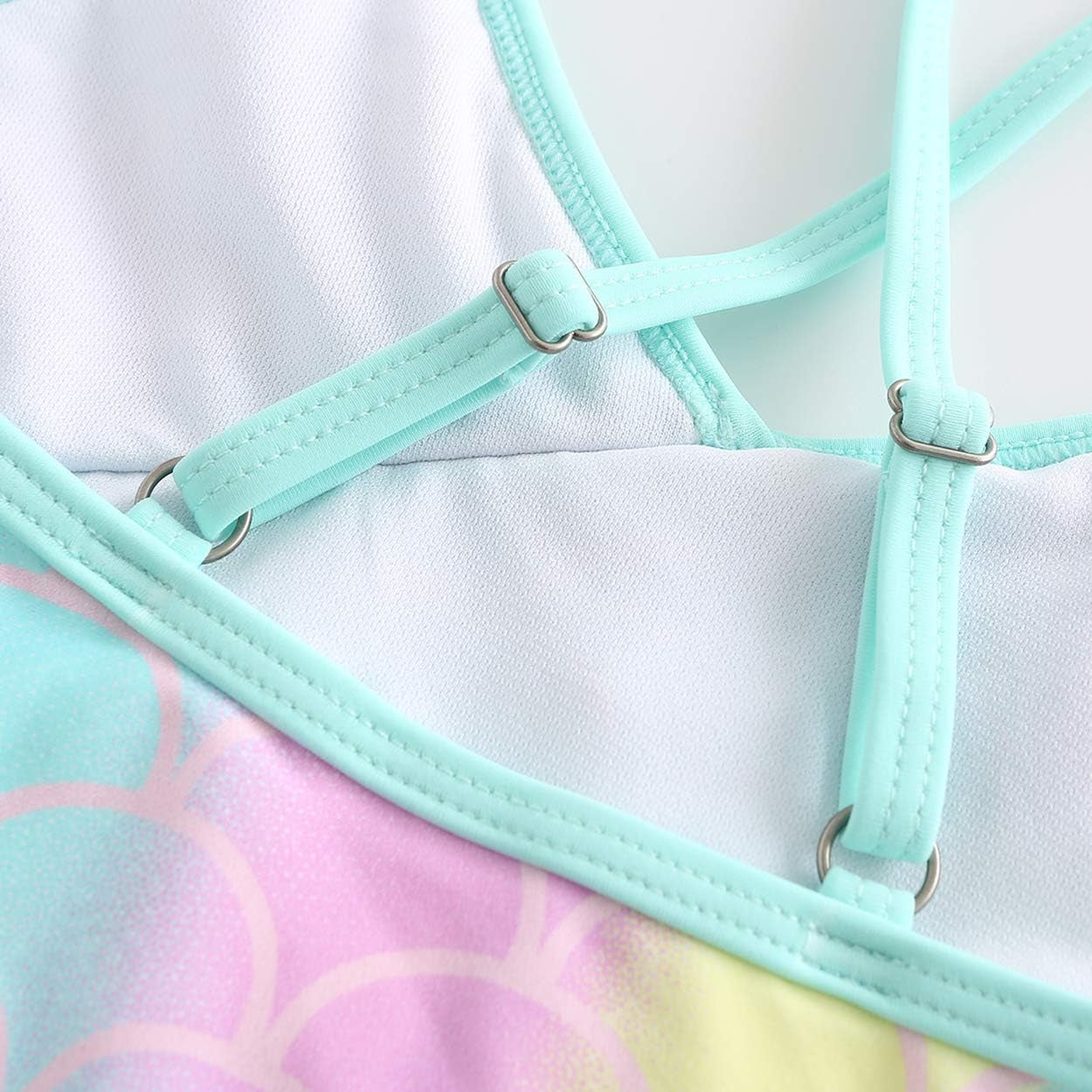 Enchanting Girls Mermaid Swimsuits - One Piece Bathing Suit with Hawaiian Ruffles for Kids Aged 3-16 Years