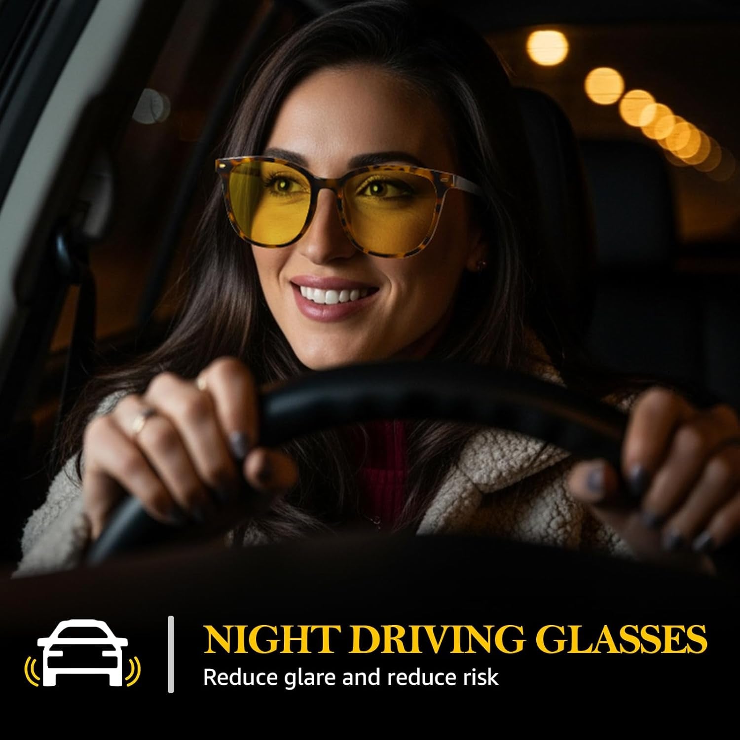 Experience Clearer Nights with Our 2 Pack Polarized Night Vision Glasses for Men and Women - Anti-Glare, Enhanced Vision Driving Glasses
